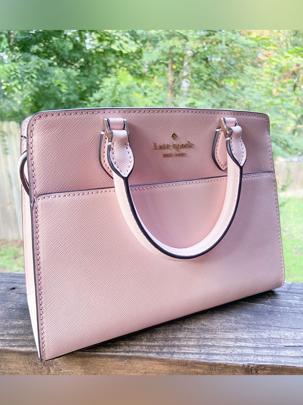 Kate Spade New York Blush Pink Leather Satchel Crossbody Balletcore NWOT - Picture 15 of 15